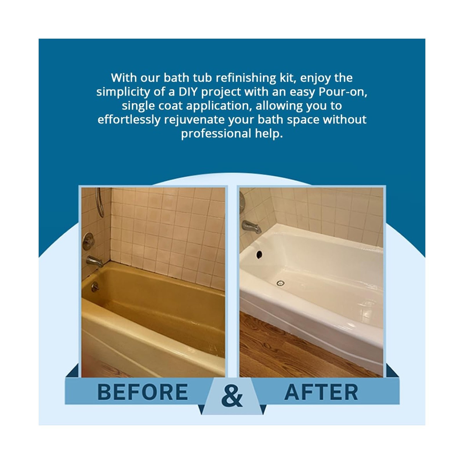 Ekopel 2K Bathtub Refinishing Kit – Pour On Bathtub Paint White Gloss Finish …