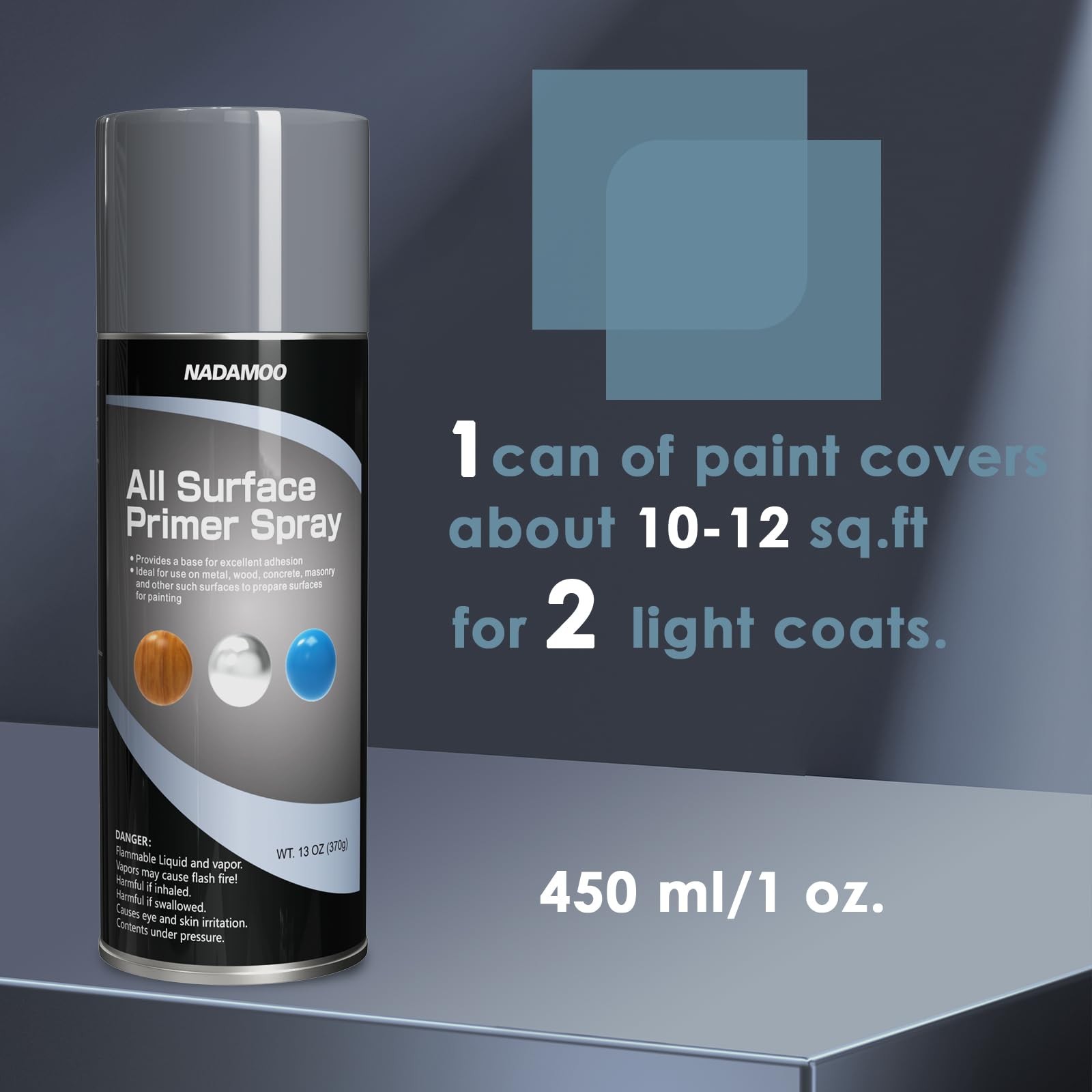 All Surface Primer Spray, One-Part Epoxy Primer Matte Gray, 2 Cans, Enhance A…