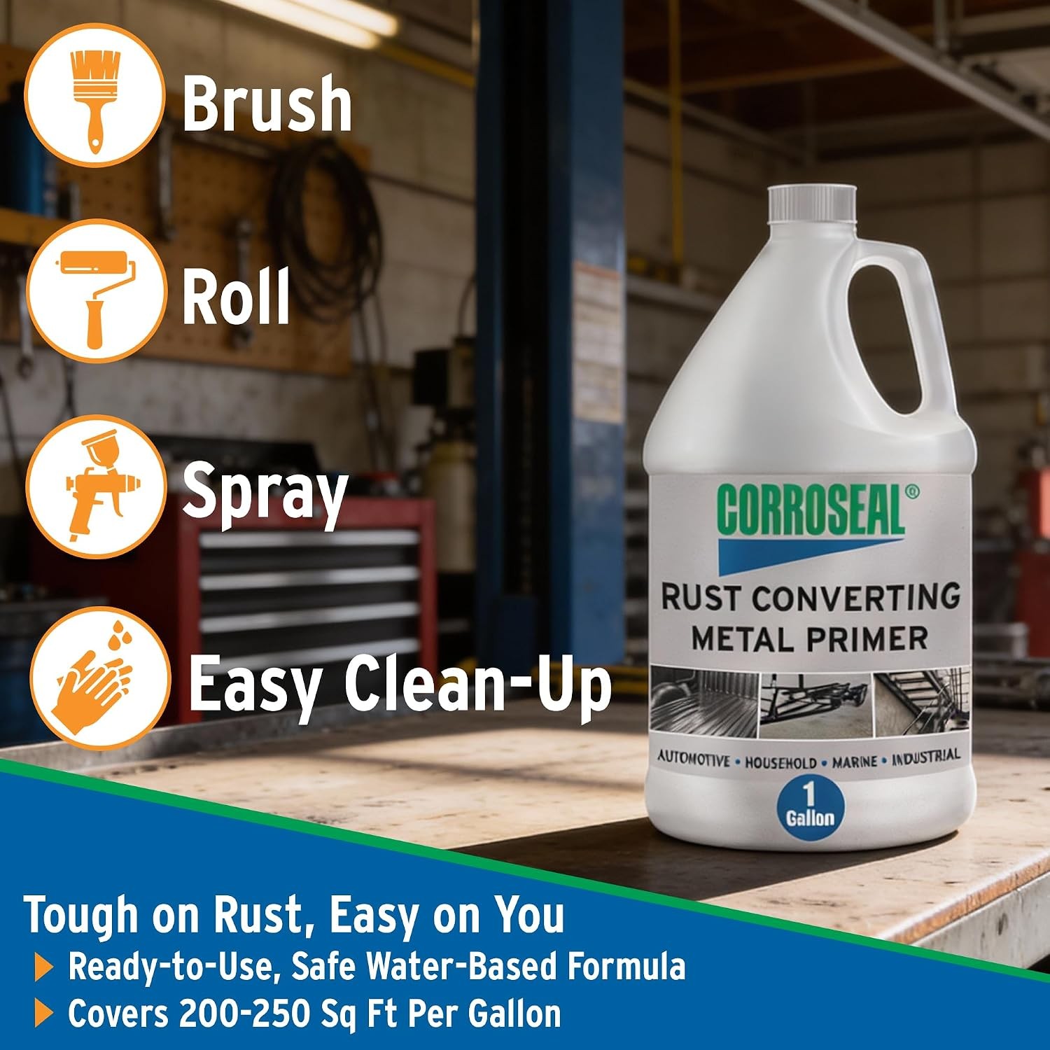 Rust Converter & Metal Primer – Stops & Prevents Corrosion on Pro-Grade