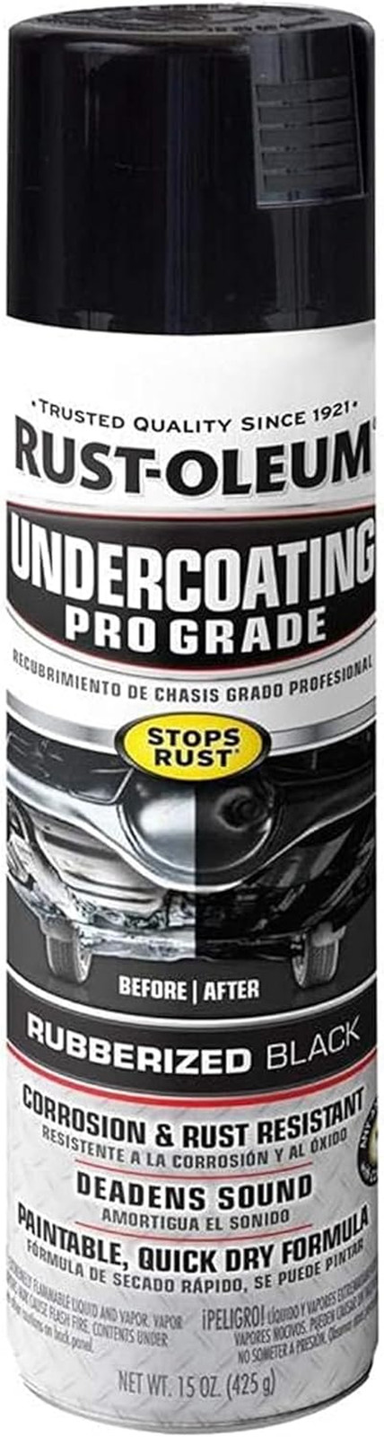 248656 Professional Grade Rubberized Undercoating Spray, 15 Oz, Black
