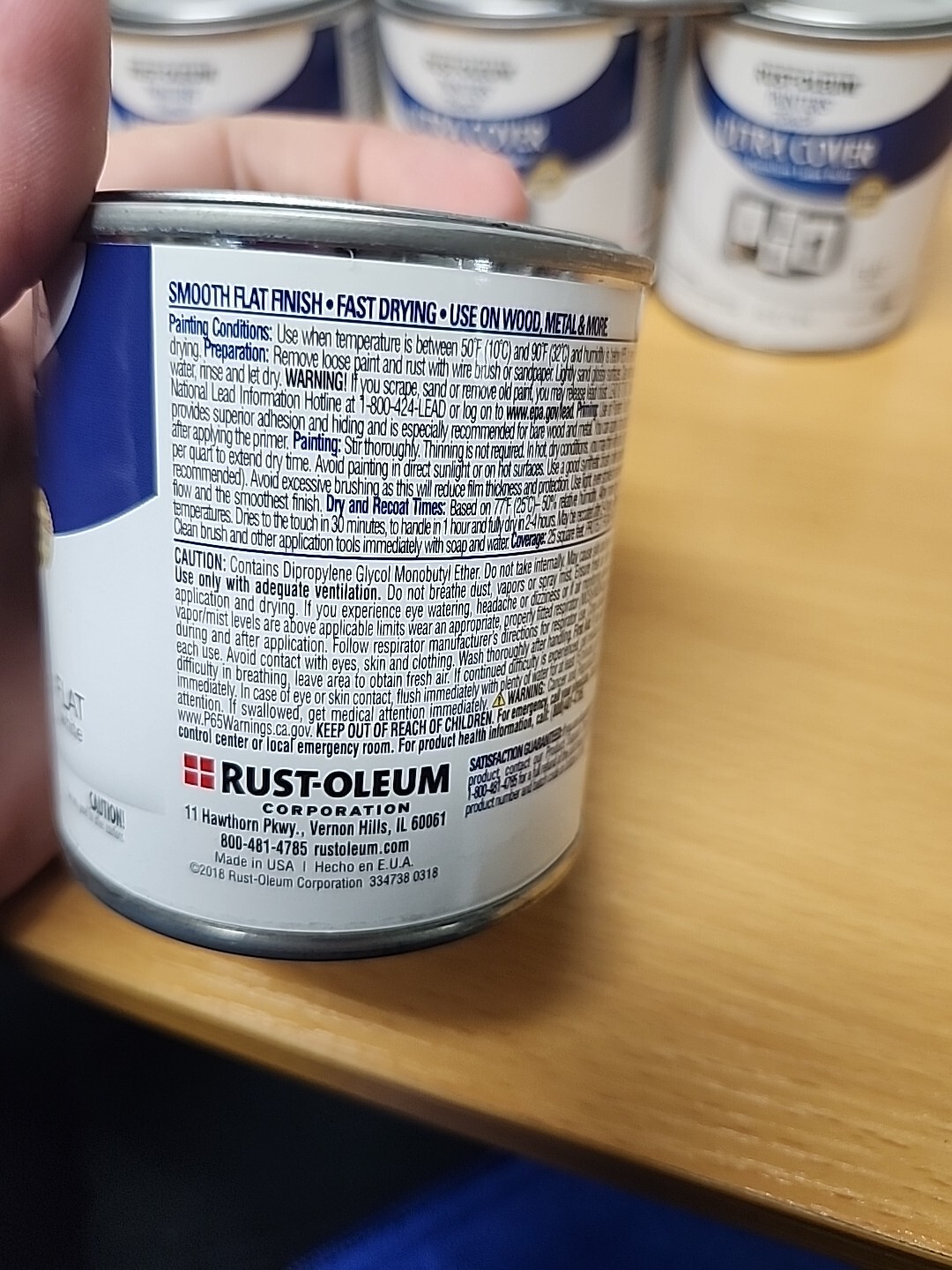 6 Rust-Oleum 1990730 Painter’s Touch Acrylic Latex Paint, Flat White, 1/2 Pint