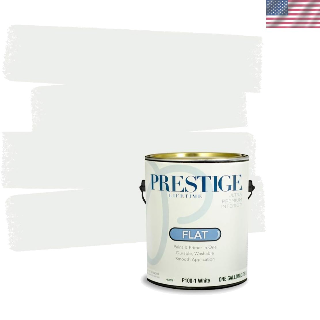 Washable Interior Paint 1 Gallon – Ideal for Living Spaces, Flat White