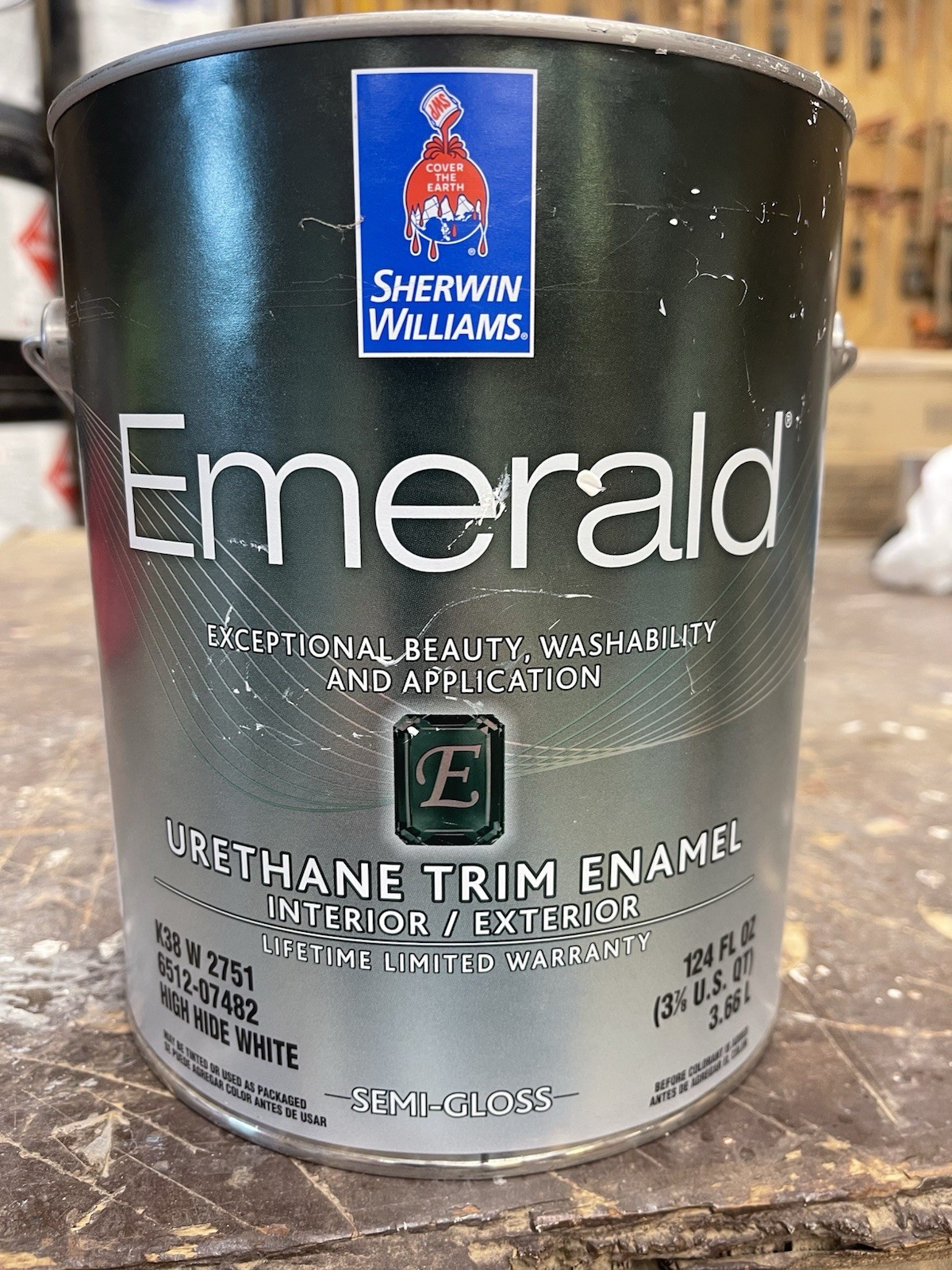 Gal. Sherwin Williams Emerald Urethane Paint /9166 Drift Of Mist/ Semi-Gloss