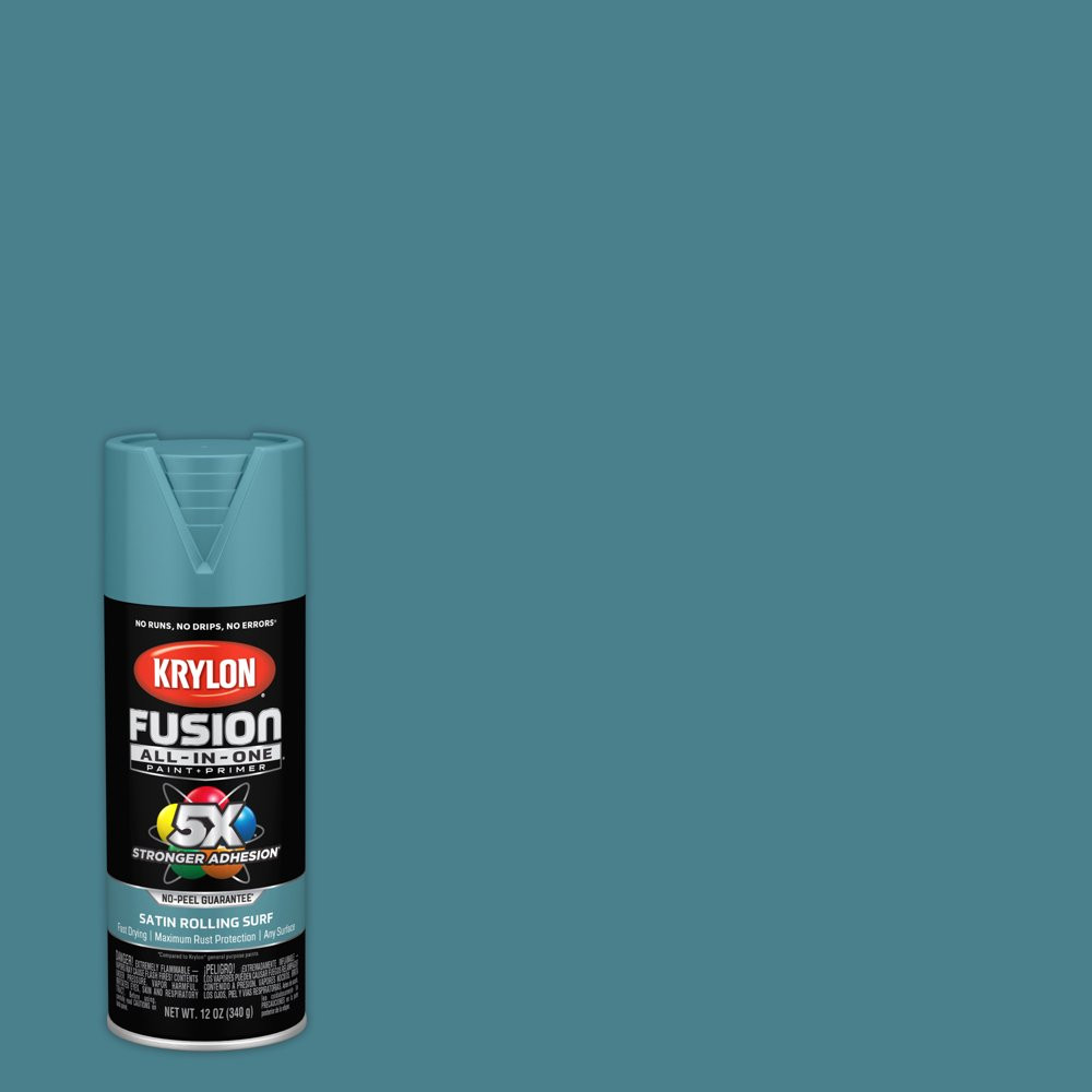 Spray Paint Satin Rolling Surf Krylon Fusion All-In-One Rust Protection 12 Oz.