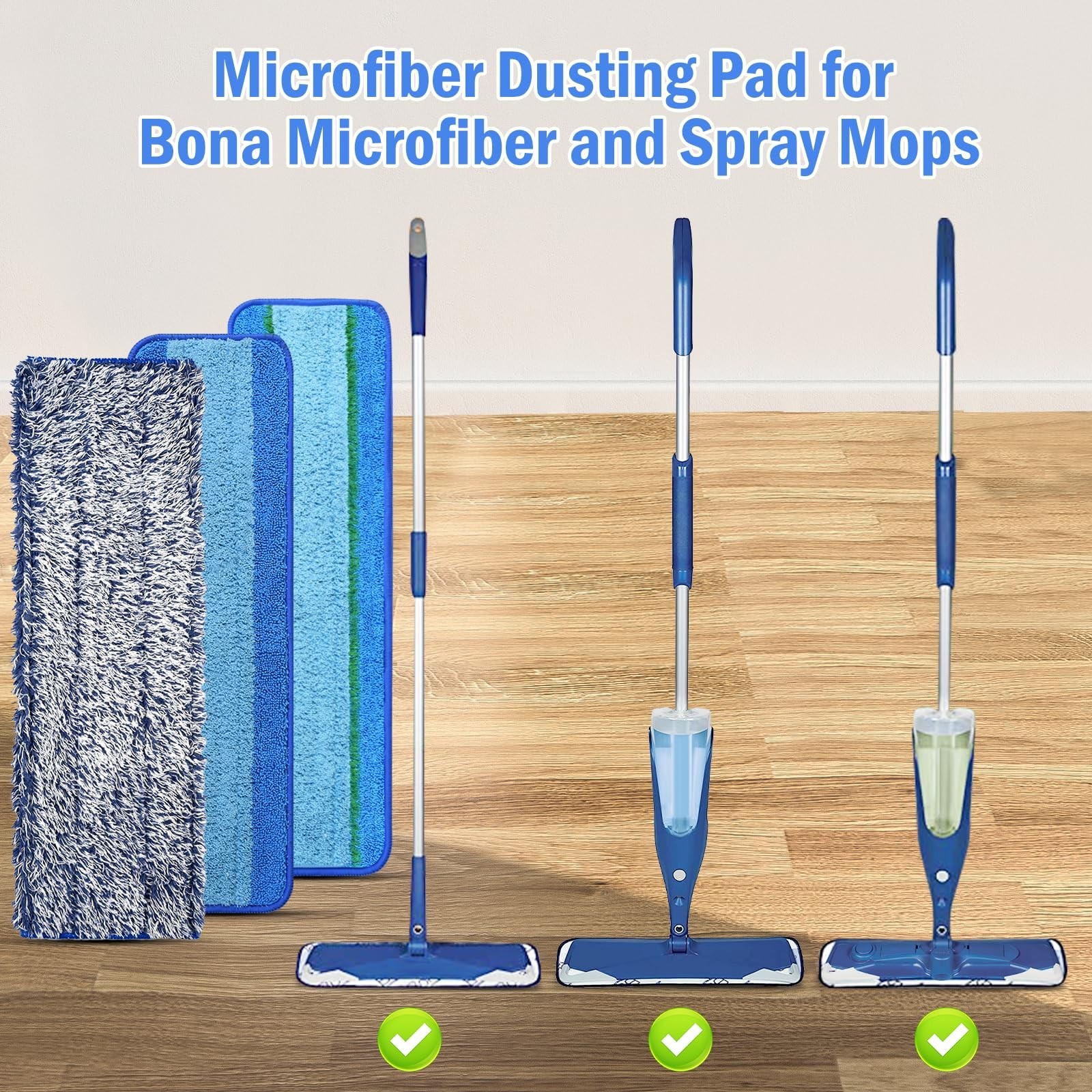 6 Pack Reusable Microfiber Pad for Bona Mop, 6 Pack Value – Use with Bona Mop…
