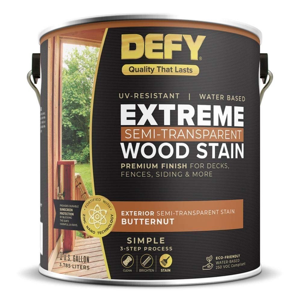 DEFY Extreme 1 Gallon Semi-Transparent Exterior Wood Stain, Driftwood Gray