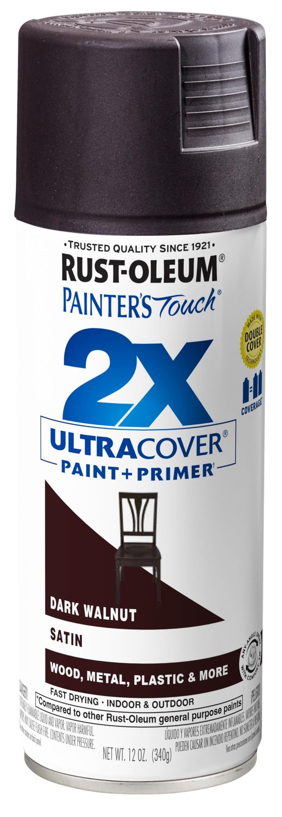 Rust Oleum Satin Dark Walnut 12 Oz Spray Paint Interior Exterior Ultra Cover