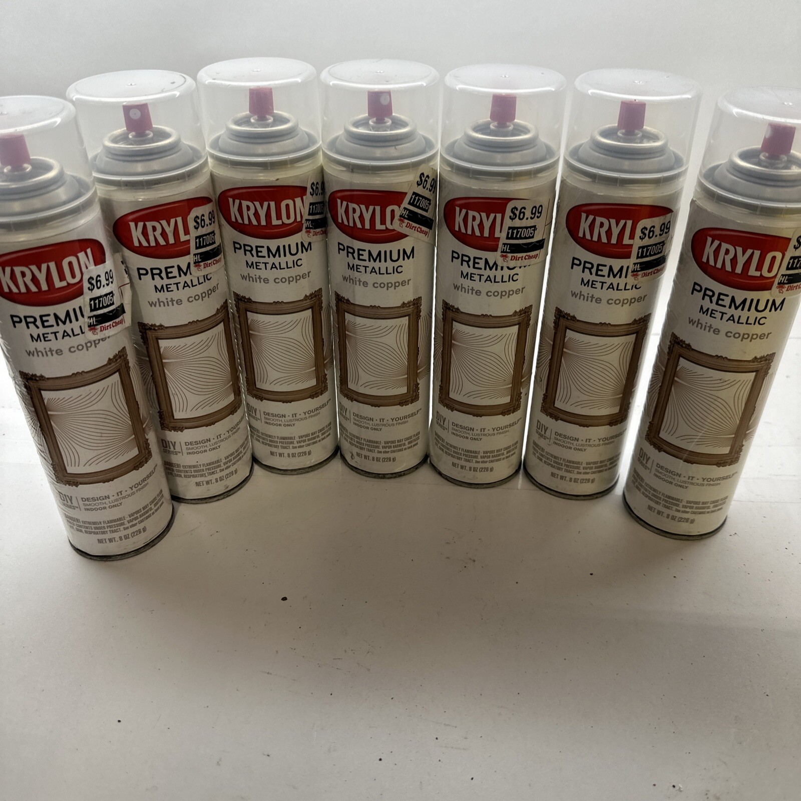 Krylon Spray Paint White Copper Metallic Spray Paint 8 Oz. Lot Of 7