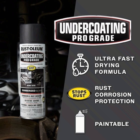 4 PACK Rust-Oleum Automotive Rubberized Undercoating Matte Spray Paint, Black