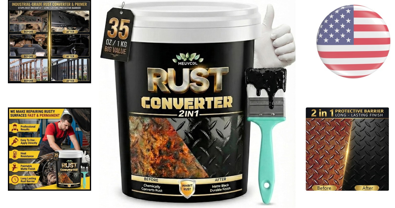 Professional Grade 35 oz Rust Reformer: Non-Toxic, Waterproof Metal Protection