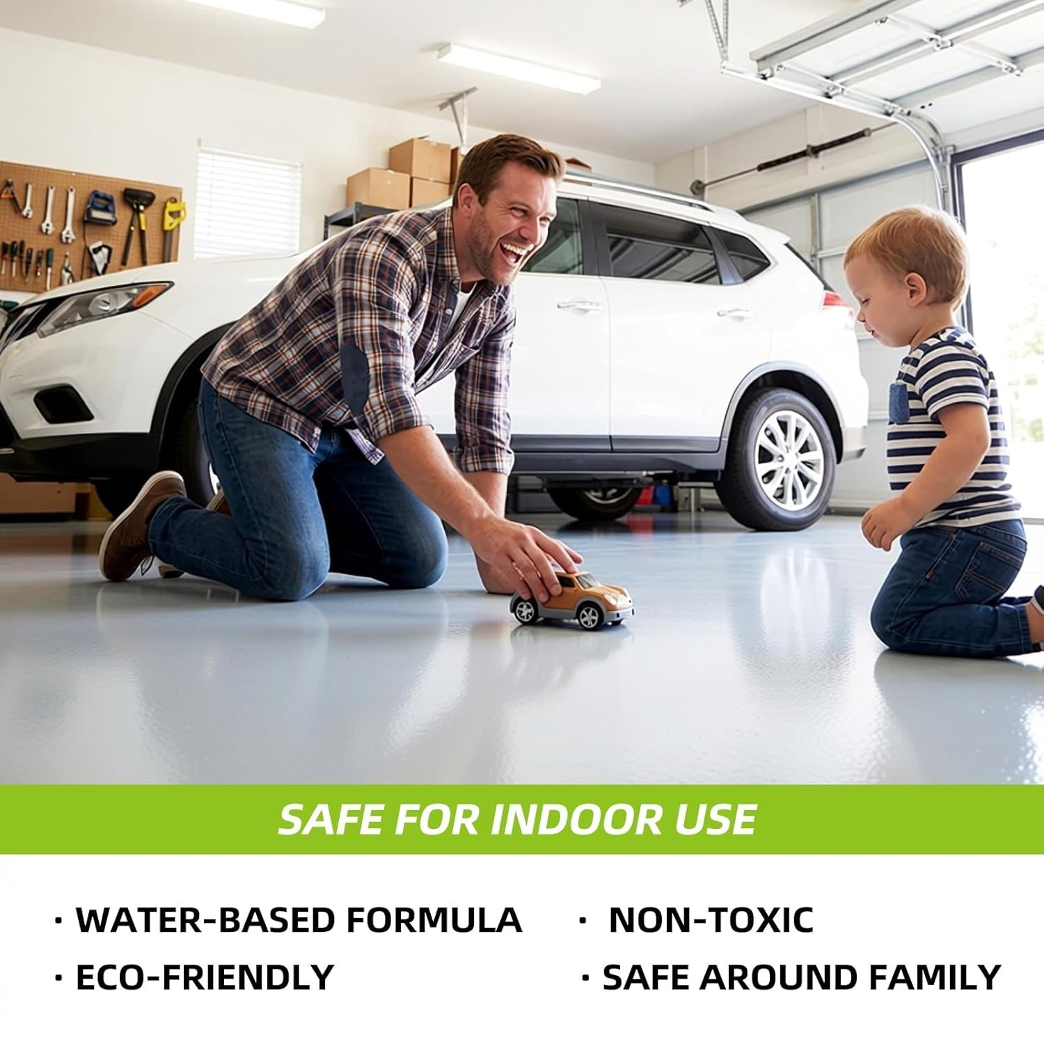 Complete Garage Floor Epoxy Kit for High Gloss Finish – Light Gray, One-Car C…