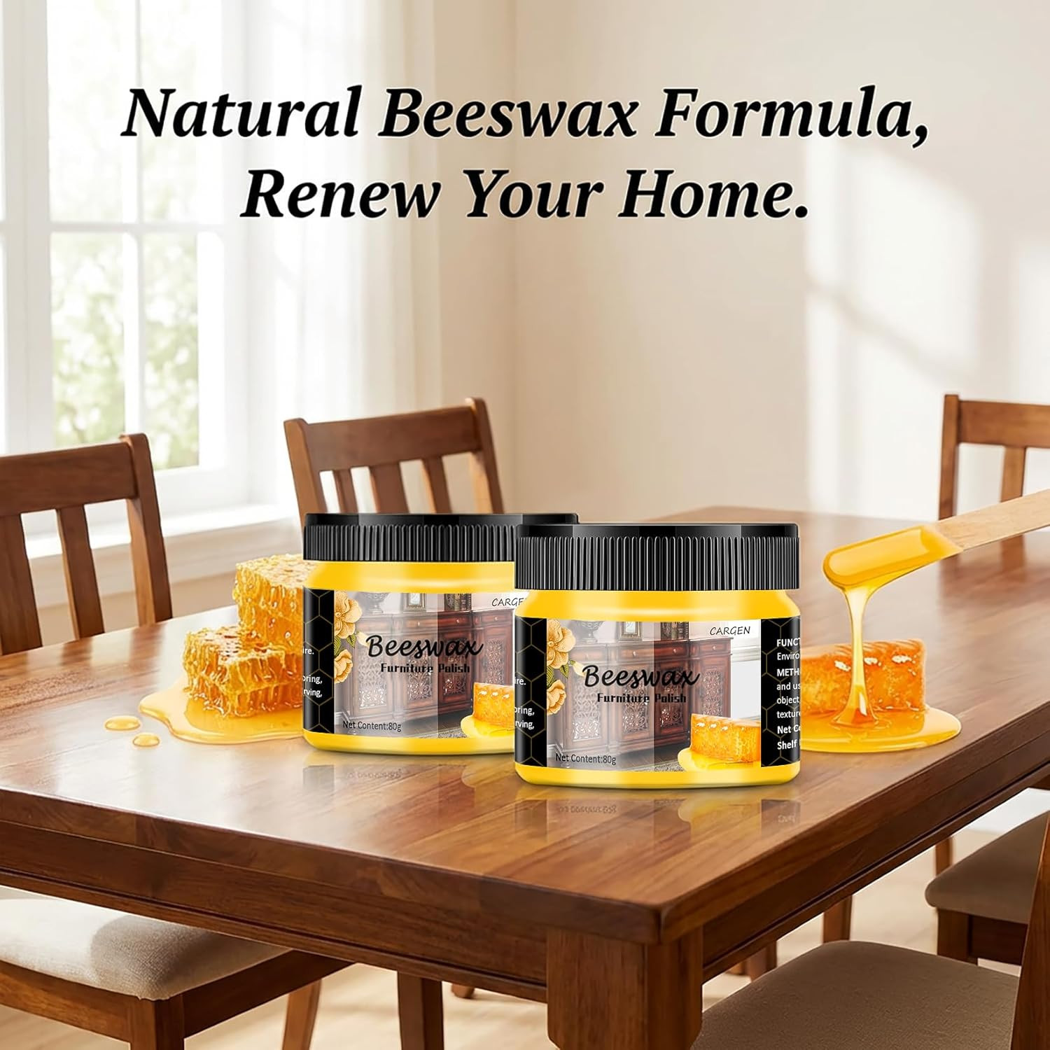 Beeswax Furniture Polish, Wood Seasoning Beeswax for Furniture Wood Wax for Dini
