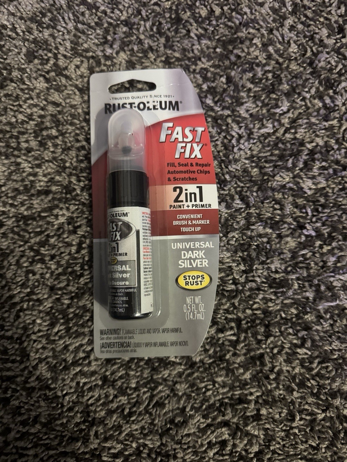 Rust-Oleum Fast Fix Touch Up Paint Universal Dark Silver 2-in-1 Paint + Primer