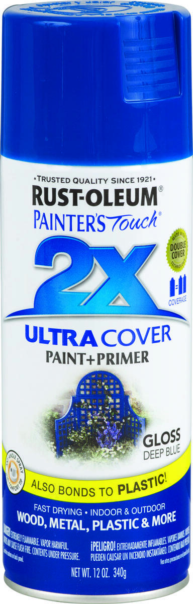 PAINTER’S Touch Gloss Spray Paint, Gloss, Deep Blue, 12 oz, Aerosol Can