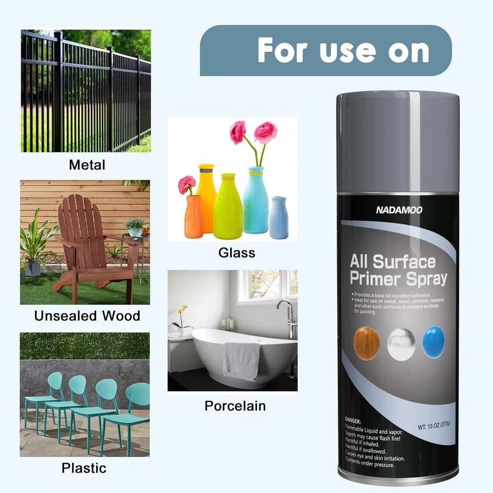 All Surface Primer Spray, One-Part Epoxy Primer Matte Gray, 4 Cans, Enhance A…