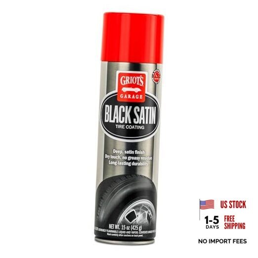 Black Satin Tire Coating, Provides a Low-Gloss, Satin Finish, Non-Greasy, 15oz