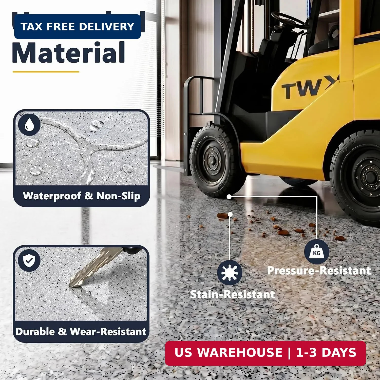 Epoxy Colored Sand Floor Paint for Concrete, Self-Leveling Coating | High-Gloss,