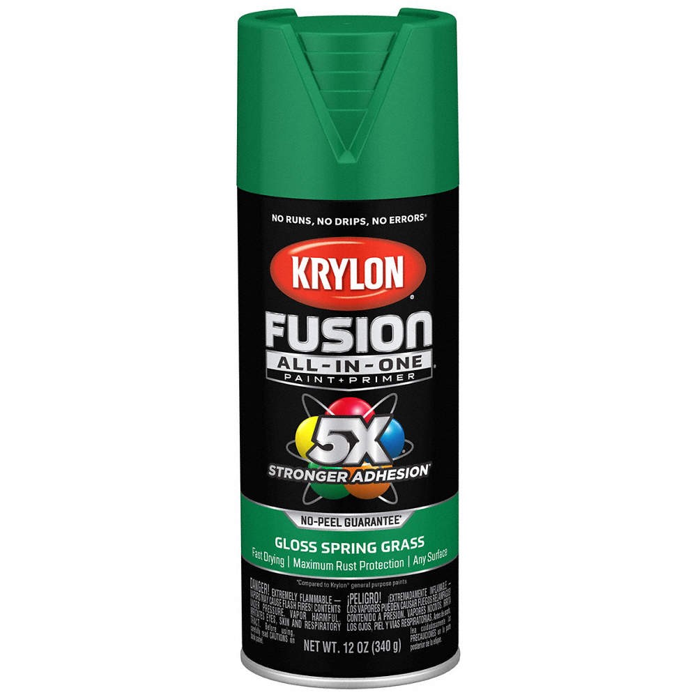 KRYLON K02724007 Spray Paint,Spring Grass,Gloss,12 oz. 55EG66