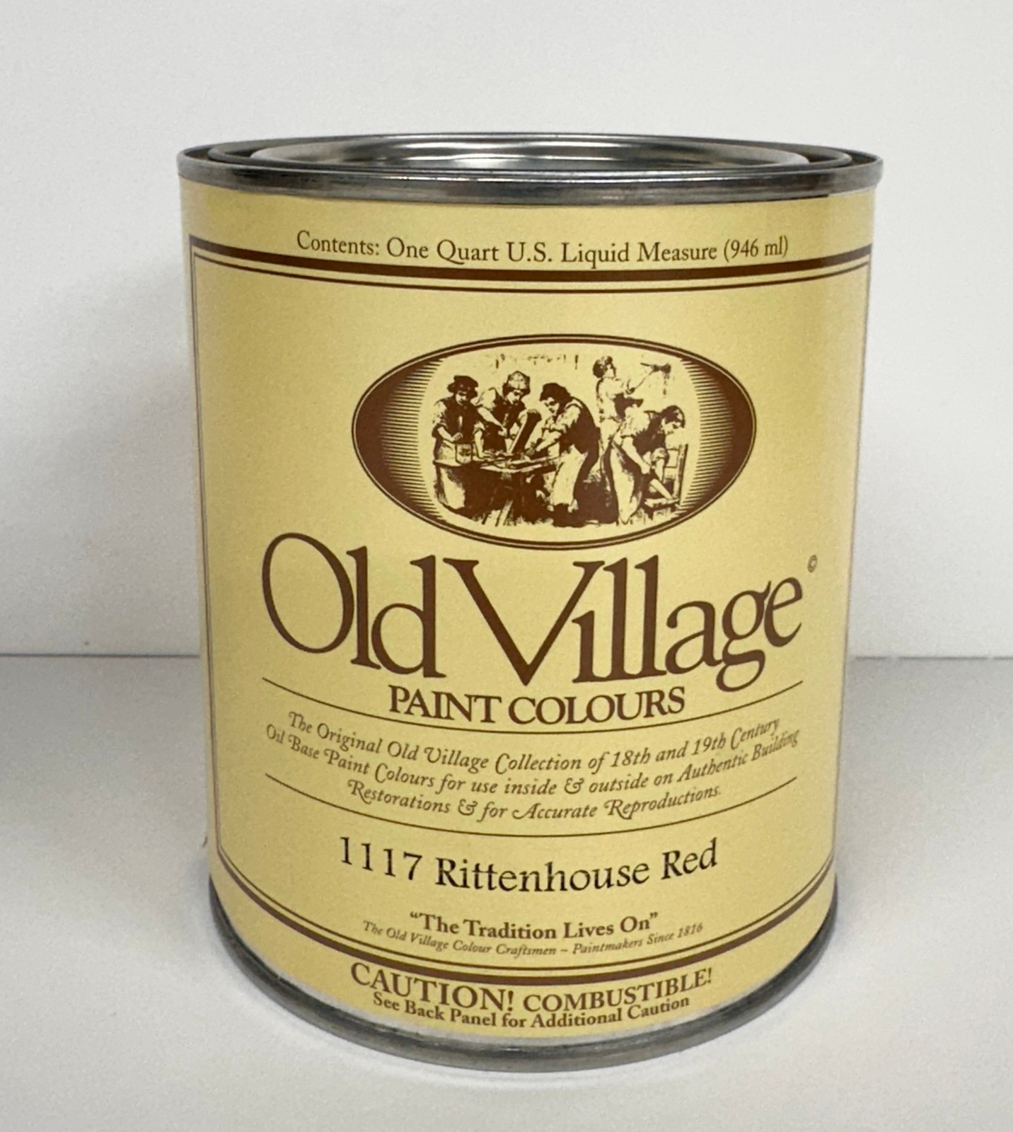 Old Village Paint 1117 Rittenhouse Red, One Quart, Colonial, Federal & Victorian