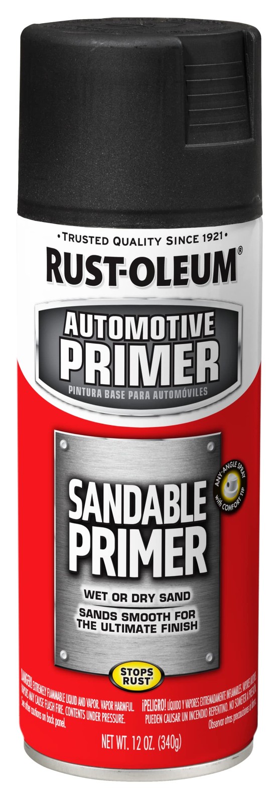 Rust-Oleum 249418 Automotive Sandable Primer 12 fl oz (Pack of 1), Black