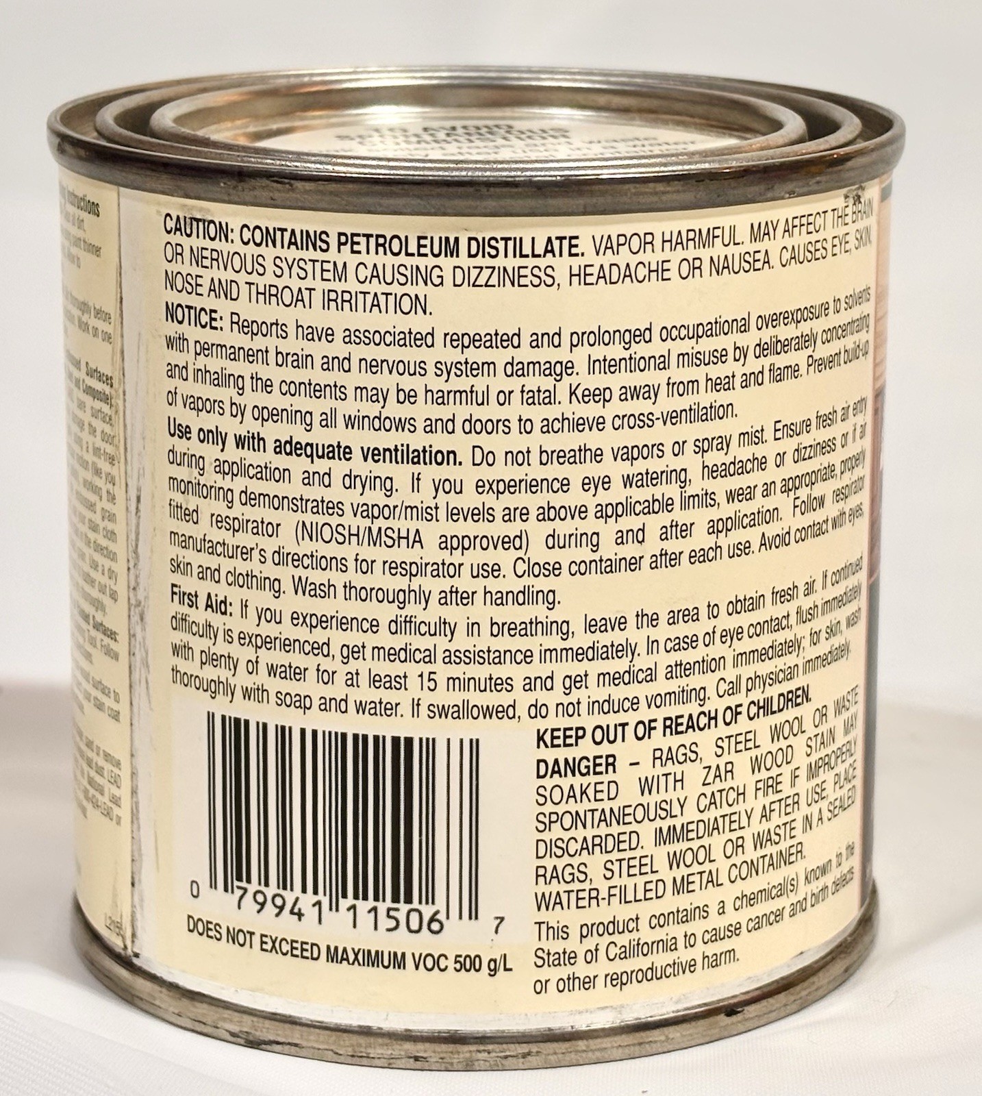 Zar 115 Modern Walnut Interior Wood Stain Oil-Based 1/2 Pint