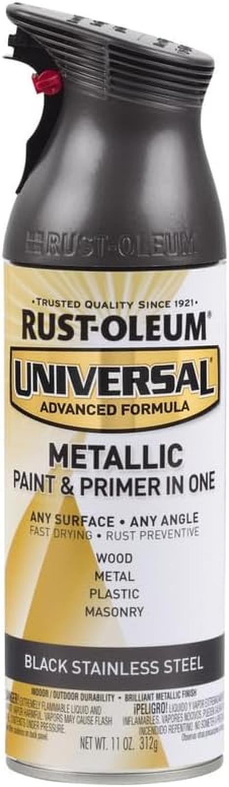 314558 Universal All Surface Metallic Spray Paint, 11 Oz, Black Stainless Steel