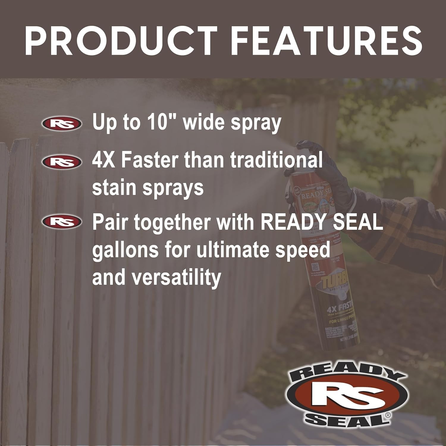 Oil-Based Exterior Wood Stain – Turbo Spray System, 24oz, Burnt Hickory