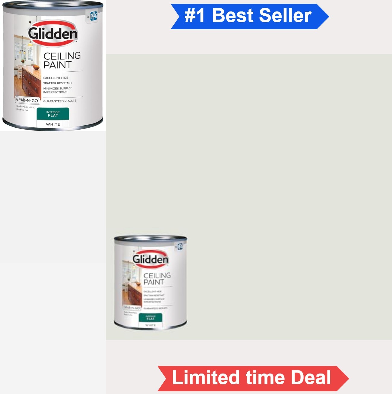 Interior Ceiling Paint White Flat Finish 1 Quart Acrylic Paint for Drywall
