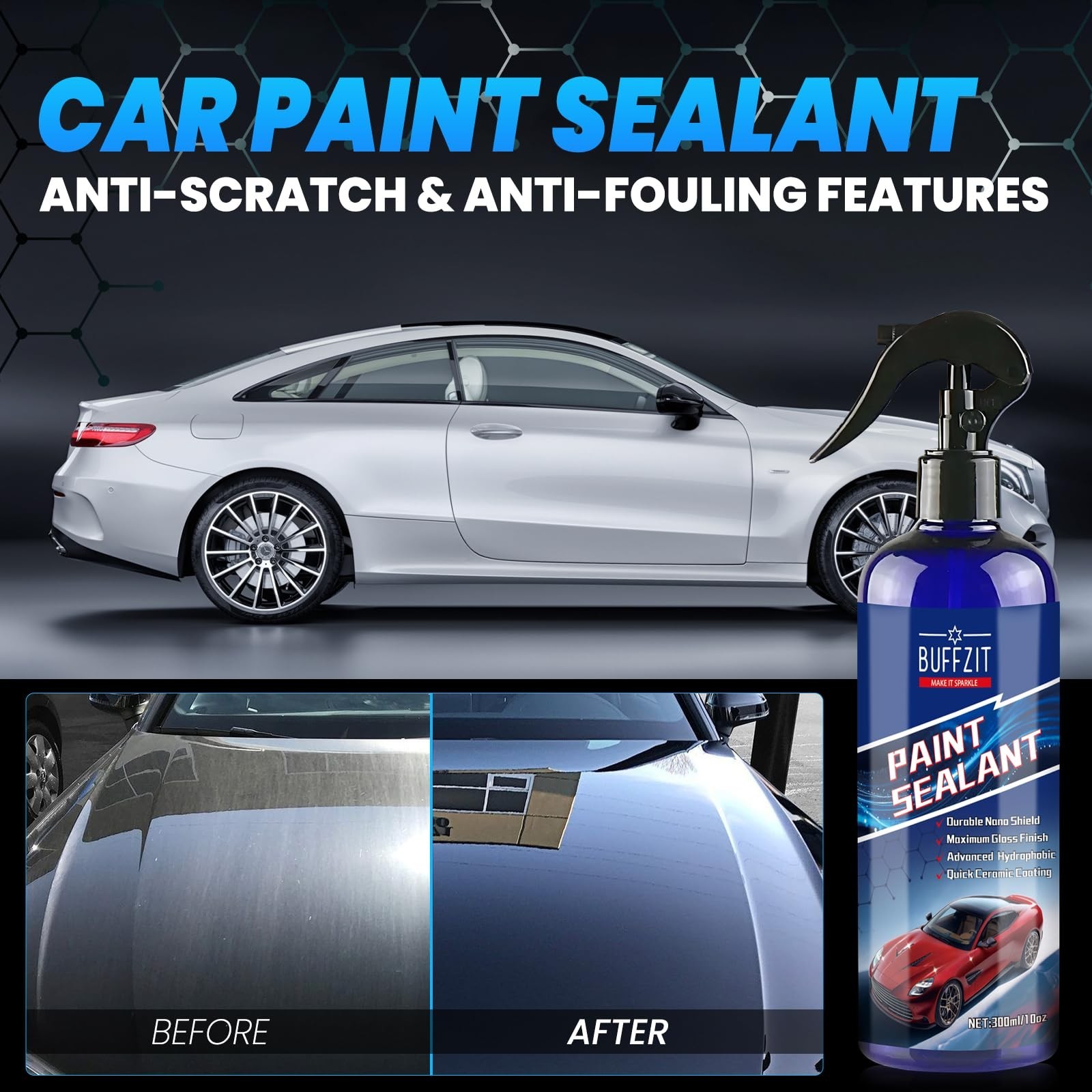 Paint Sealant Spray Quick Effect Coating Agent for High Gloss Shine & Protect…