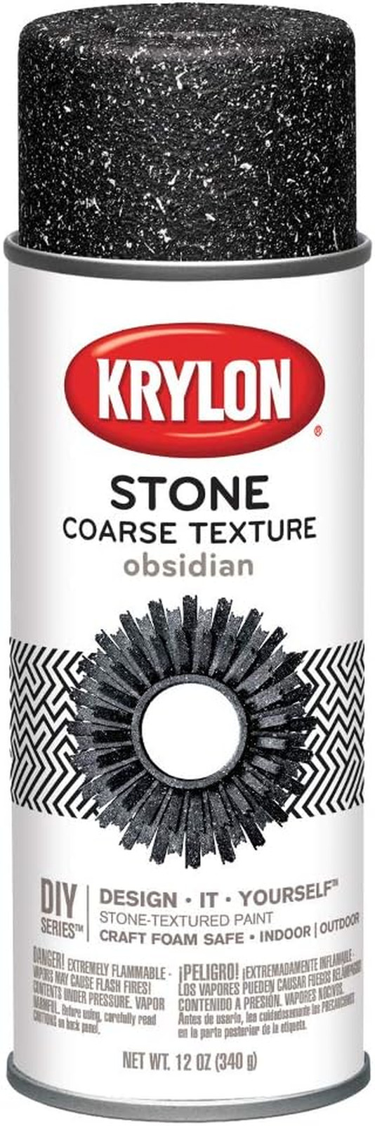 K18213 Coarse Stone Texture Finish Spray Paint Obsidian 12 Ounce