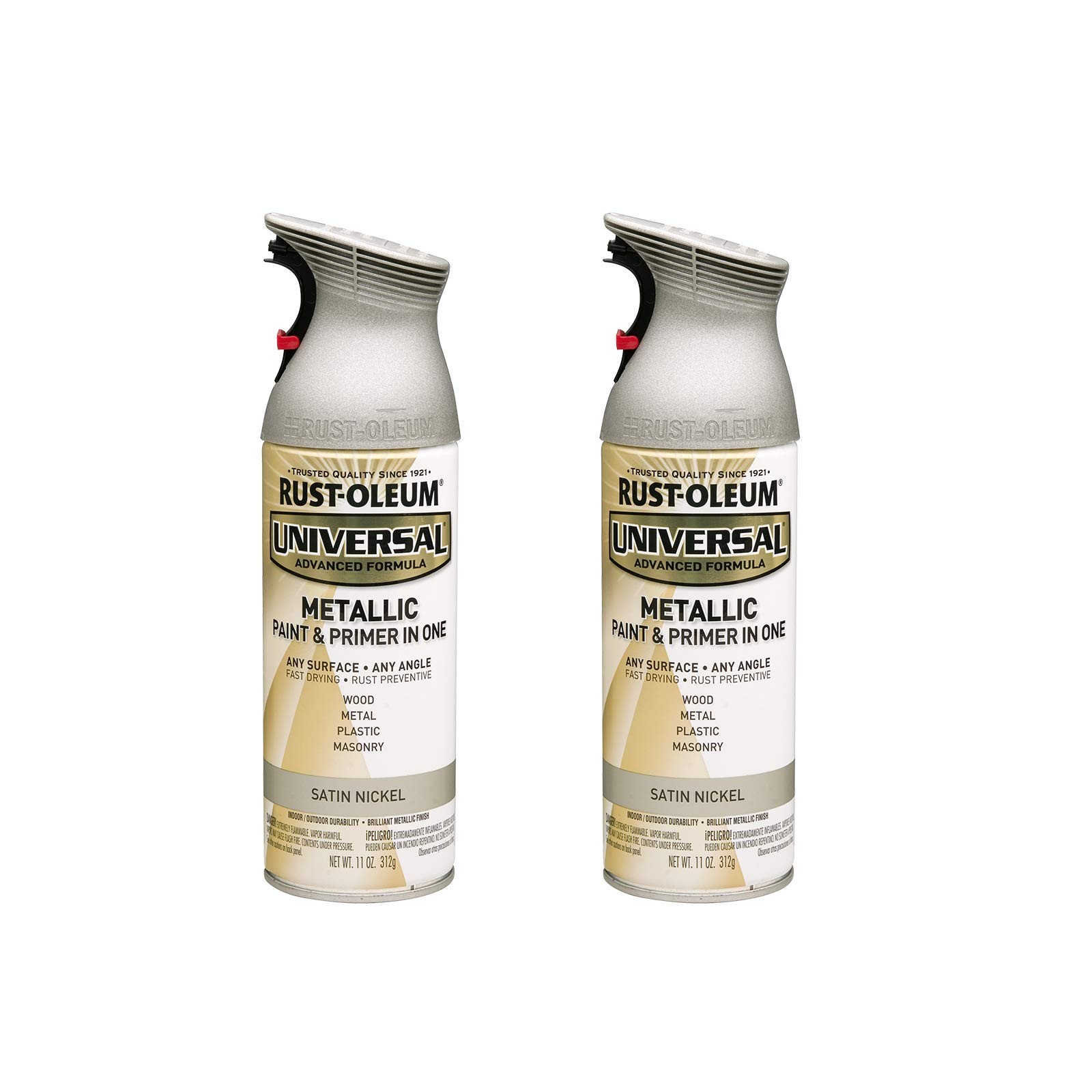 Rust-oleum Universal Satin Nickel Paint Pack Of 2 All Surface 11 Ounce