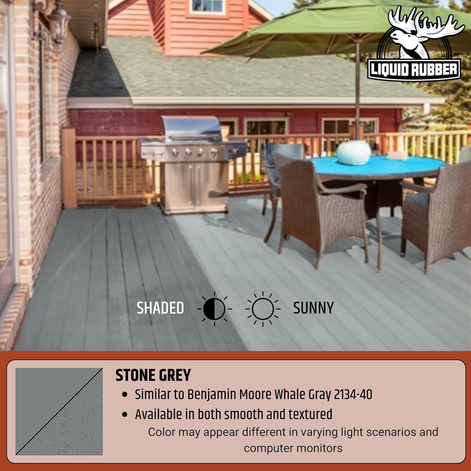 Stone Grey Waterproof Deck Coating – 10X Stronger, 4 Gallon Sealant