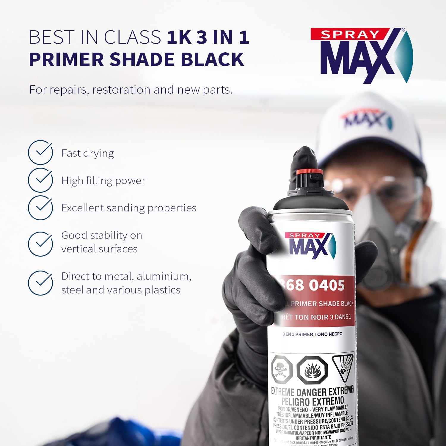 1K 3 in 1 Primer Black | All-in-Primer, Filler & Sealer for Metal, Aluminum &…