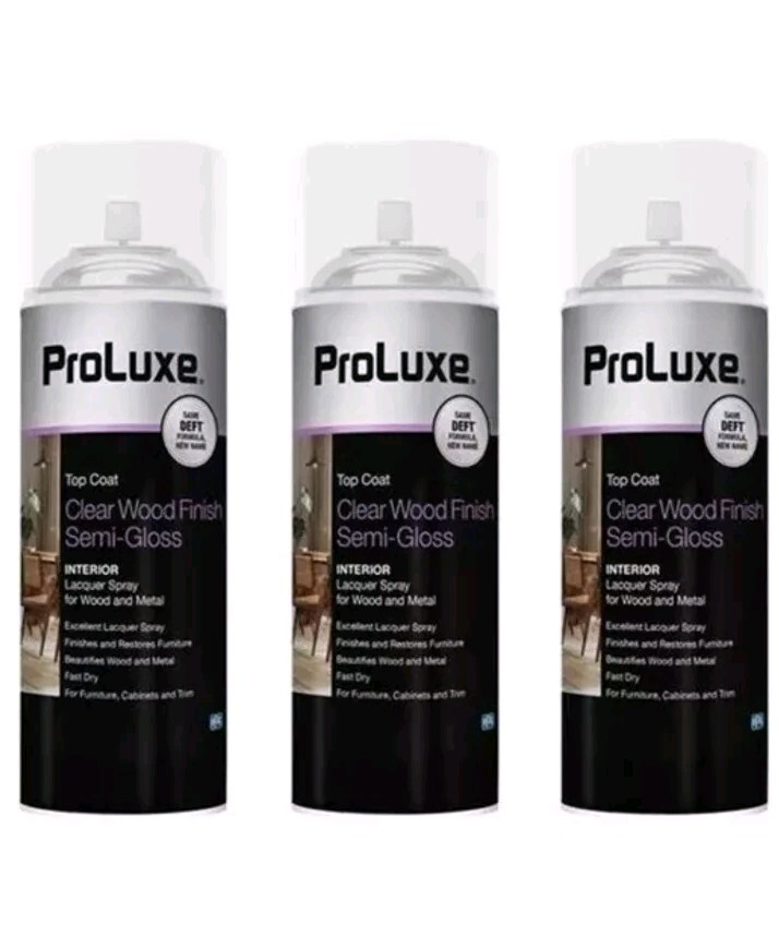 ProLuxe PLX011S/54 Semi-Gloss 12.25 oz Clear Wood Finish Aerosol – Pack of 3