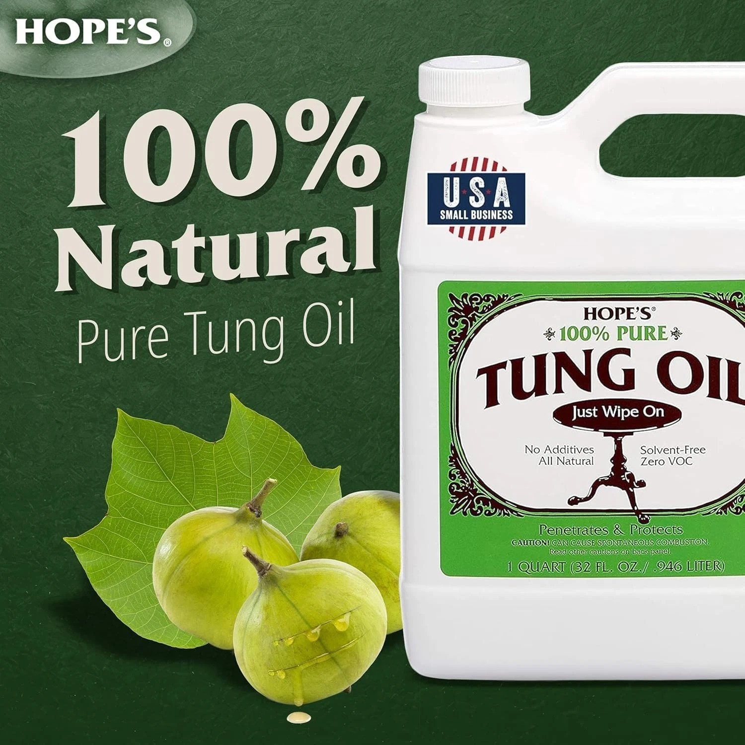 Long-Lasting Tung Oil Sealer – Indoor Outdoor, 32oz