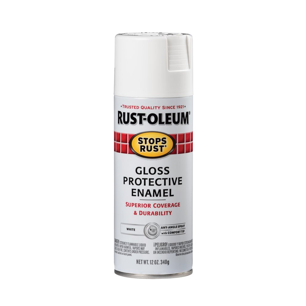 Abrasion Fading Rust Resistant Gloss Protective Enamel White Spray Paint 12 Oz