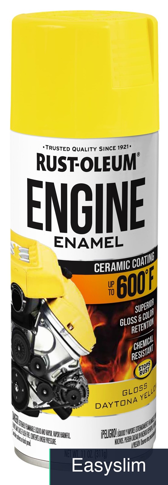 Engine Enamel Spray Paint Gloss Yellow 11 oz High Temp Automotive