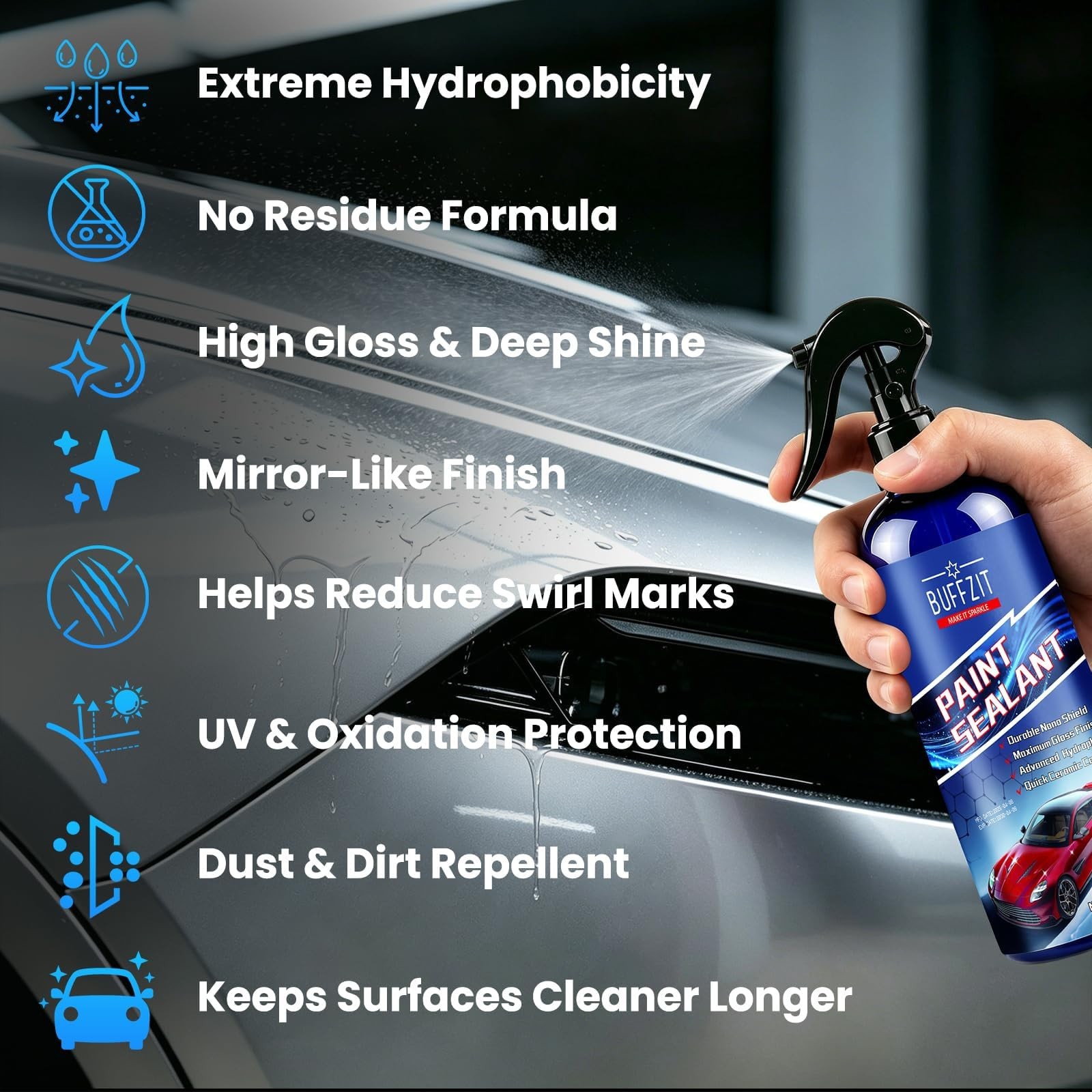 Paint Sealant Spray Quick Effect Coating Agent for High Gloss Shine & Protect…