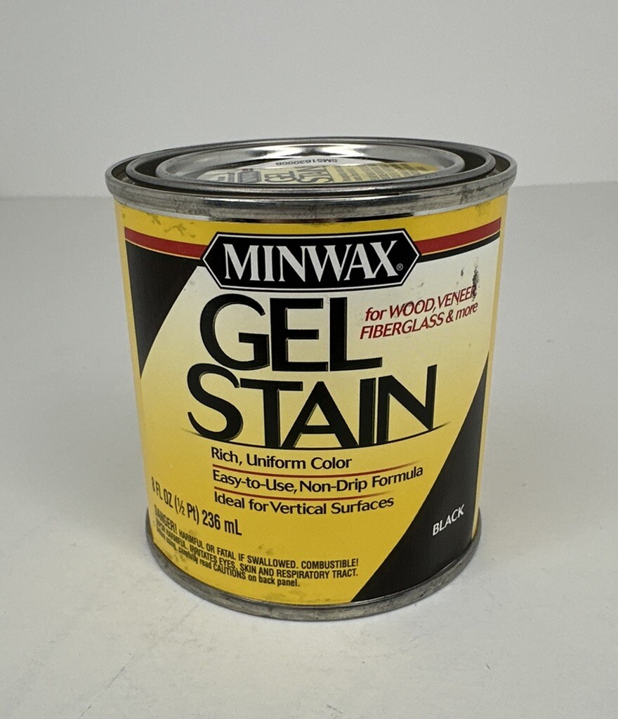 Minwax Gel Stain Black 1/2 Pint for Wood, Veneer, Fiberglass, & More (See Below)