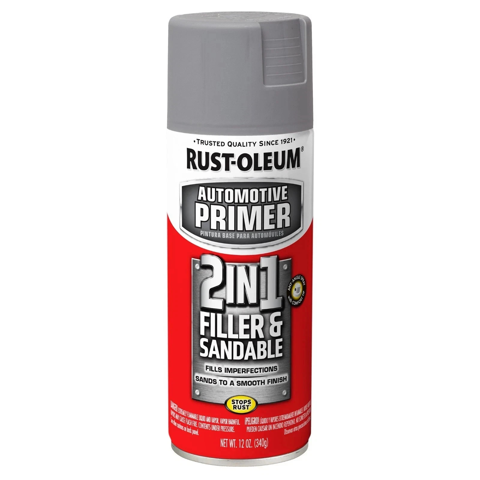 3 Pack Rust-Oleum Automotive 2 in 1 Filler Sandable Primer Spray Paint 12oz Gray
