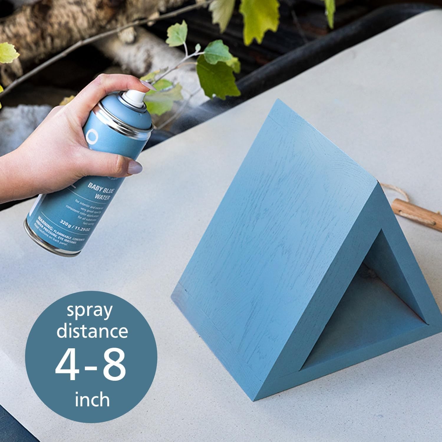 Versatile Baby Blue Water-Based Spray Paint: Fast Drying, High Coverage for DIY