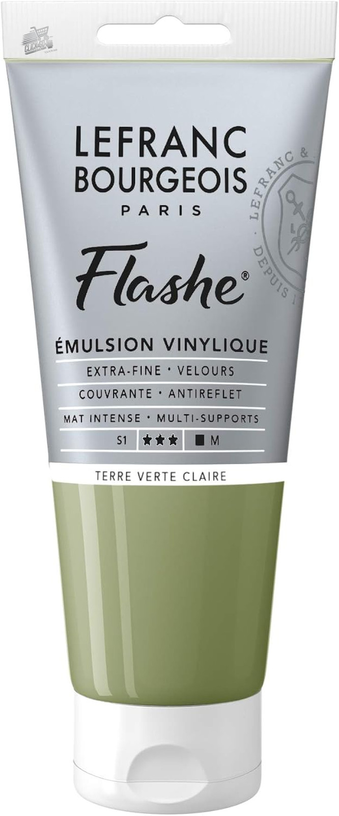 LEFRANC BOURGEOIS FLASHES ACRYLIC COLOR 80ML EARTH LIGHT GREEN MATTE VINYL