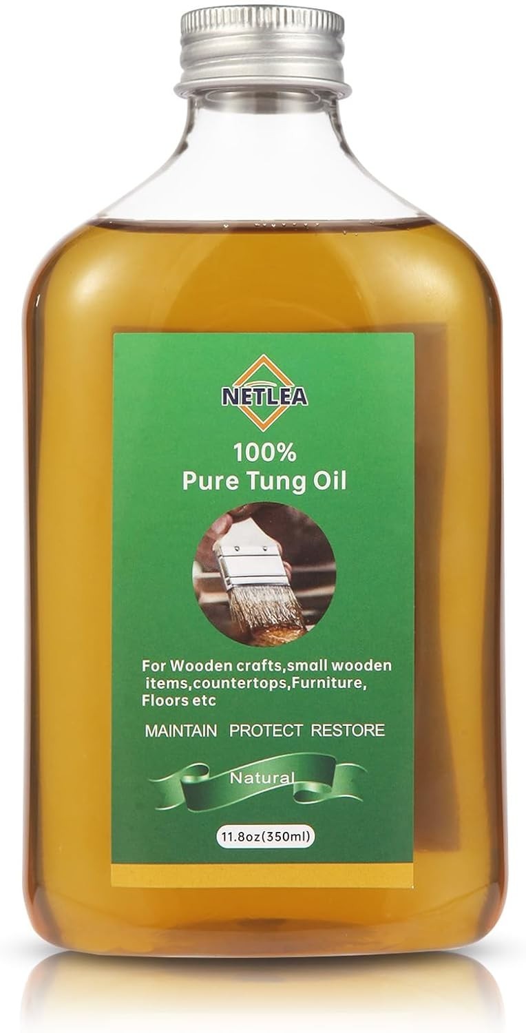 NetLea Small Woodworking Tung Oil, 11.8oz Pure 11.8 Ounce-350ml, Clear