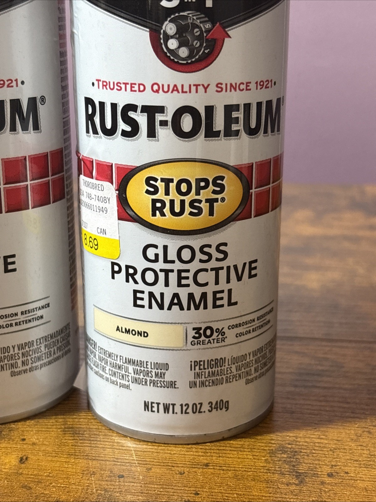 Rust-Oleum Gloss Protective Enamel 12oz Spray Paint Lot Of 2 Almond