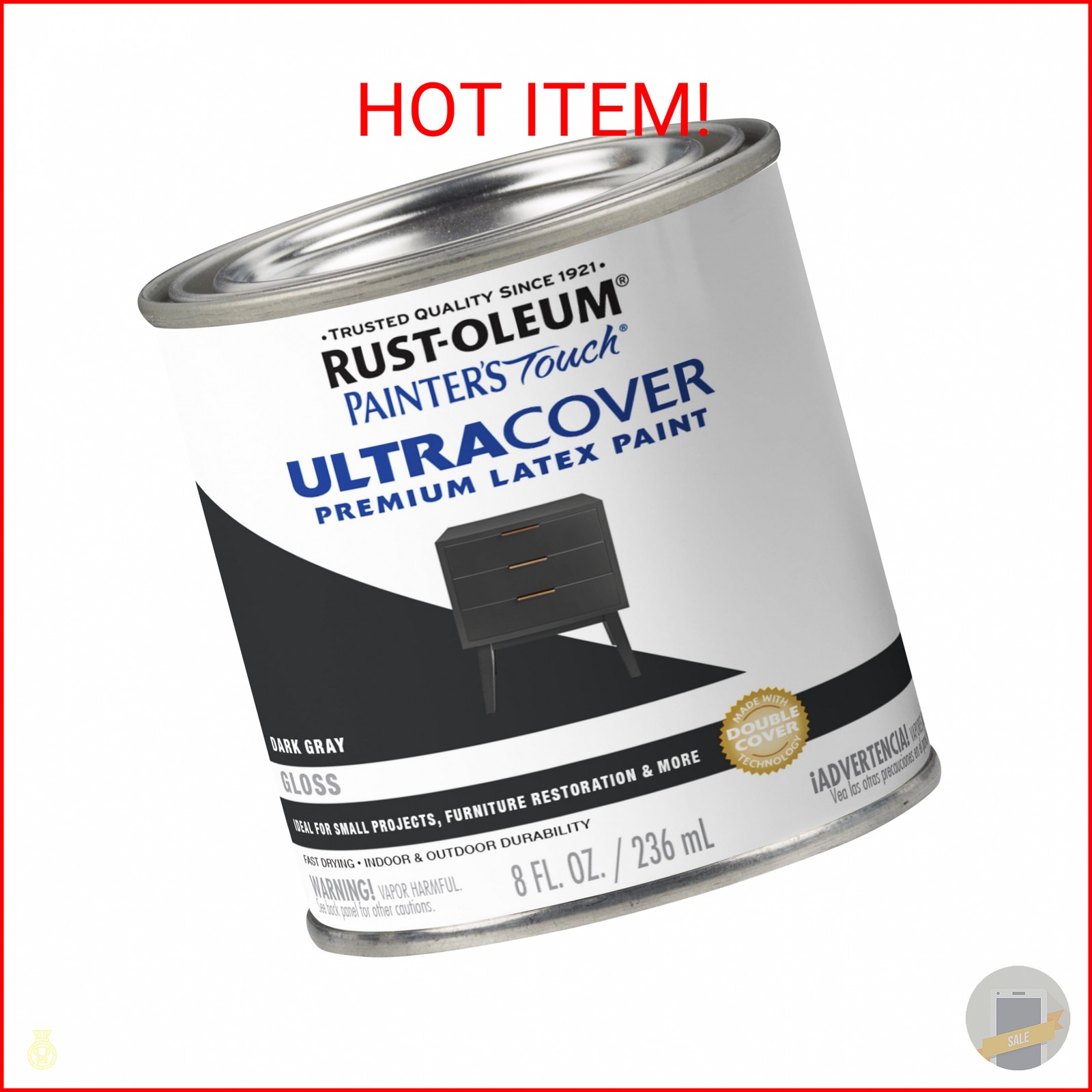 Rust-Oleum 1986730 Brush Painter’s Touch Ultra-Cover Multi-Purpose Enamel Paint,