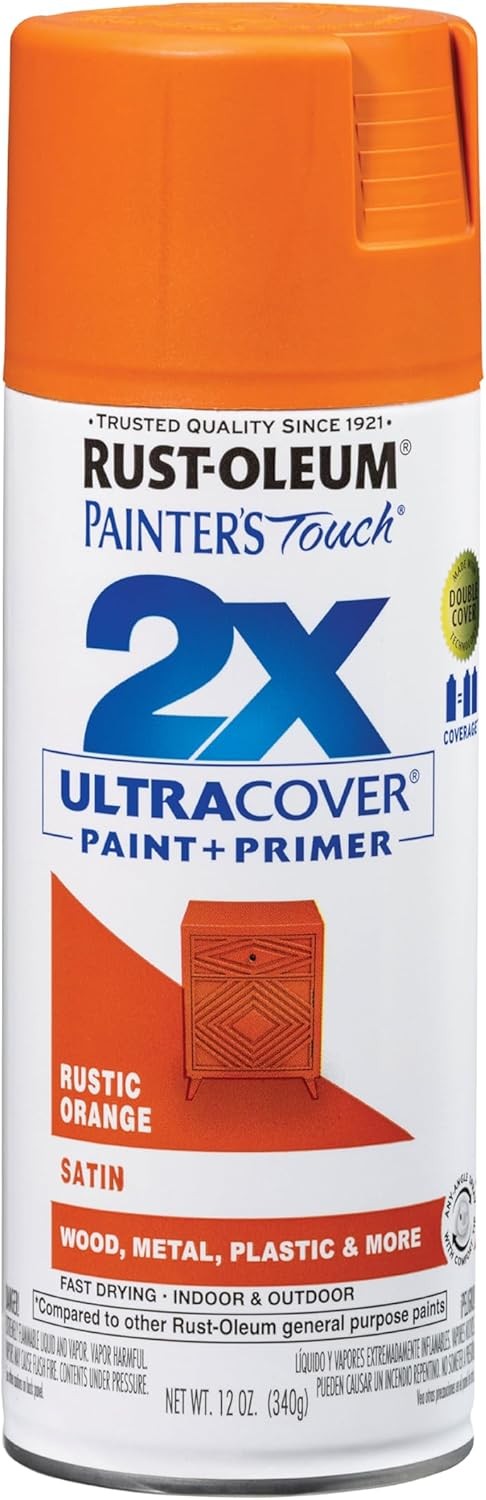 Satin Rustic Orange Spray Paint 12 oz Painter Touch