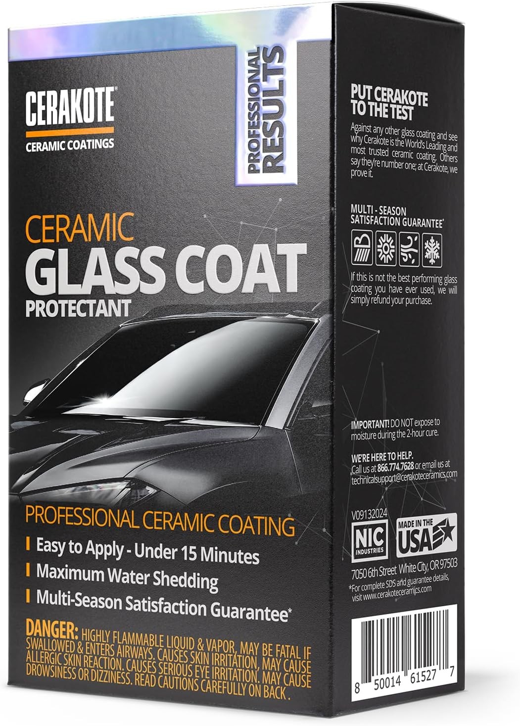 CERAKOTE® Ceramic Glass Coat Protectant – Hydrophobic Automotive Rain Repellant,