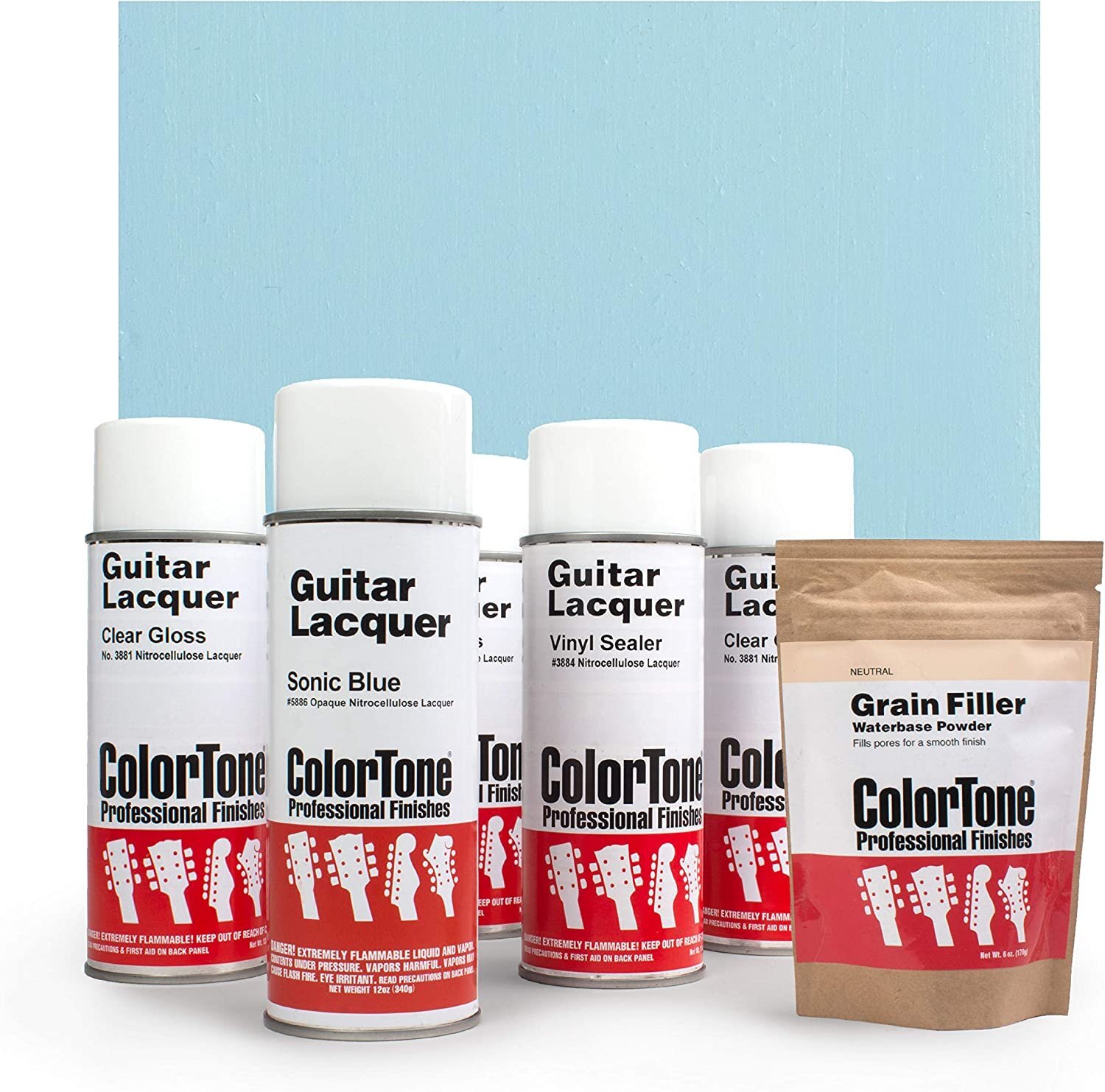 ColorTone Aerosol Finishing Set with 50s Classic Color Lacquer, Sonic Blue
