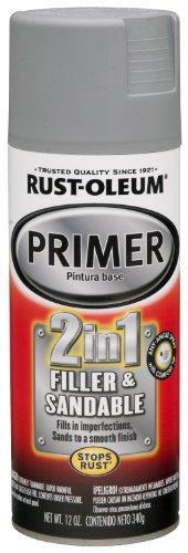 Rust-Oleum Automotive 2 In 1 Filler and Sandable Primer Spray Paint Gray 12 Oz