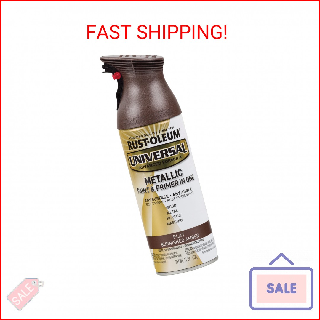 Rust-Oleum 271472 Universal All Surface Metallic Spray Paint, 11 oz, Flat Burnis